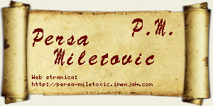 Persa Miletović vizit kartica